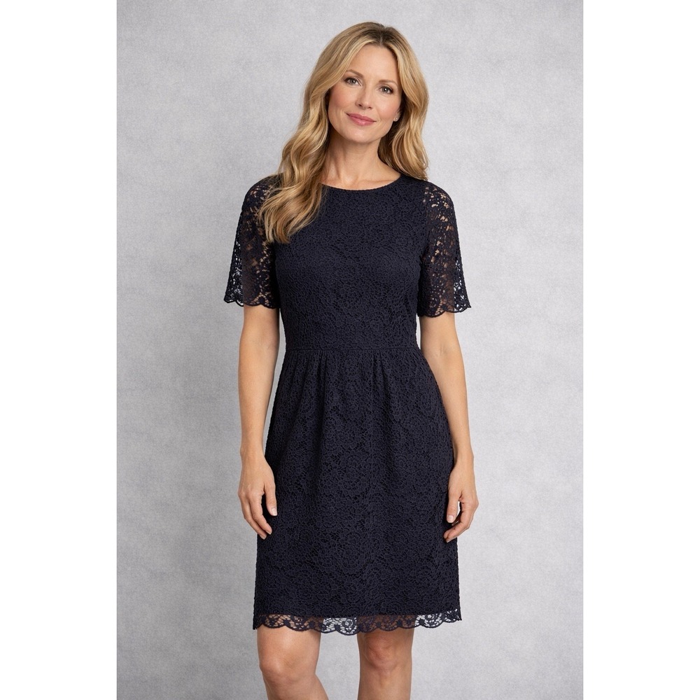 Madewell Sheath Dress Sz 0 Magnolia Lace Navy Blue Dark Romantic Goth Coquette